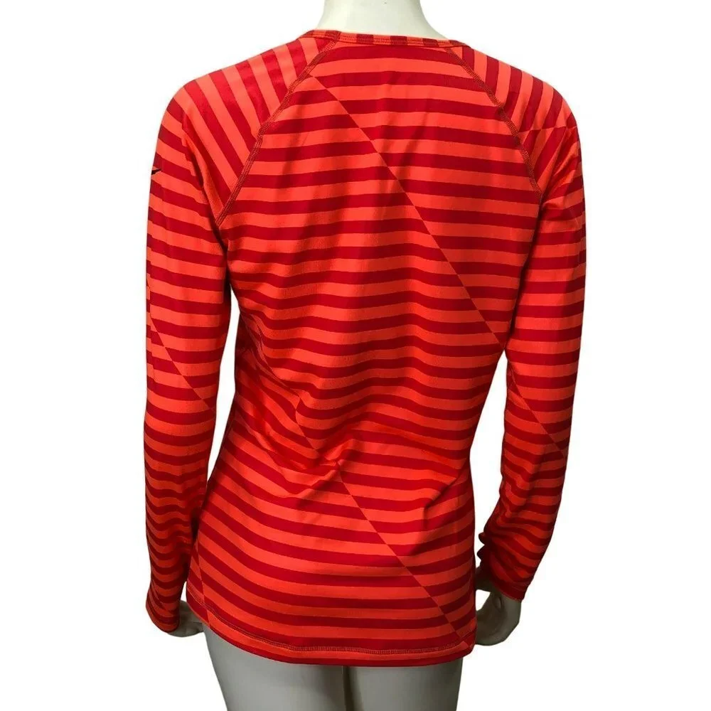 NIKE‎ PRO FITTED DRI FIT FITTED LONG SLEEVE STRIPED TOP  LG